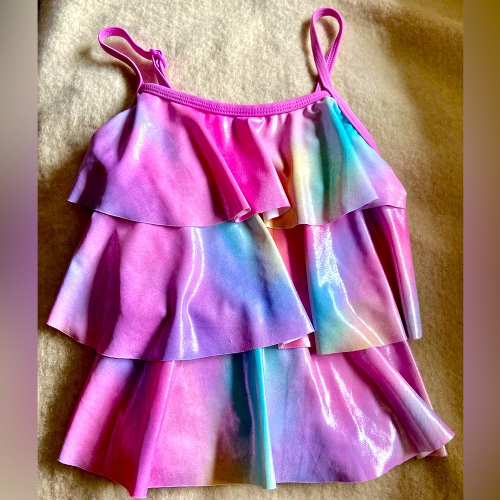 Justice Girls Tankini appears to be size 7/8 small stain see photo